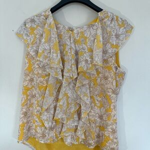 Tommy Hilfiger Yellow and Cream Floral Blouse